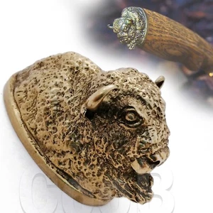 RvD CooB Metal Bronze Knife Pommel Bolster BISON HEAD Custom Knife Knives Making - Picture 1 of 4