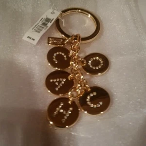 NEW Coach Keychain Gold w/ Crystal Rhinestone Letters (w/ Tags in Coach polybag) - Picture 1 of 1