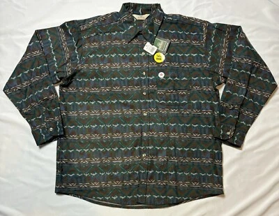 Red Head Mens Aztec Tribal Western Southwestern Flannel Chamois Shirt 2XL - Image 1 of 4