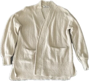 Madewell Open Front Cardigan Sweater Womens Small Cream Color Front Pockets Knit - Picture 1 of 7