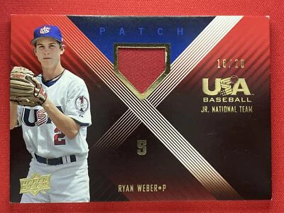 2008 UD USA Baseball #UE-19 Ryan Weber Junior National Team Patch /20 JERSEY - Image 1 of 2