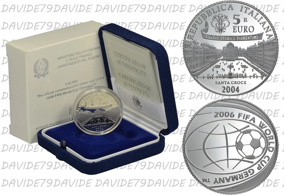 ITALIA - 5 EURO ARGENTO 2004 - FIFA WORLD CUP GERMANY 2006 (SANTA CROCE)