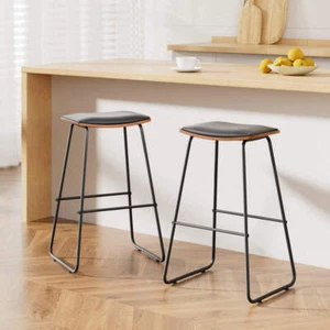 Artiss Bar Stools Kitchen Counter Stools Metal Chairs x2 - Picture 1 of 8