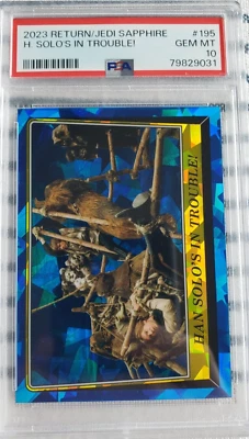 2023 Topps Chrome Sapphire ROTJ 40th Han Solo's in Trouble PSA 10 Gem Mint #195 - Image 1 of 2