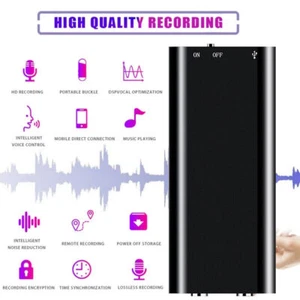 Mini Hidden Voice Recorder MP3 Voice Activated Office Listening Device New - Picture 1 of 17