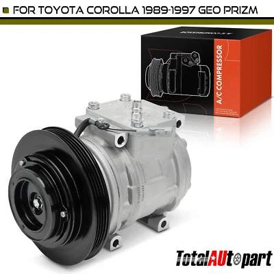 1x A/C AC Compressor for Geo Prizm 1989-1992 Toyota Corolla 1989-1997 10PA15E - Image 1 of 4
