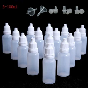 5-100ml Plastic Squeezable Dropper Bottles Refillable Containers Bottles - Picture 1 of 16