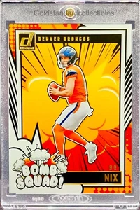 Bo Nix RARE ROOKIE RC BOMB SQUAD INVESTMENT SSP PANINI BRONCOS ROY MVP MINT - Picture 1 of 6