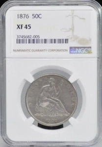 1876 Seated Liberty Half Dollar NGC XF-45 - Picture 1 of 2