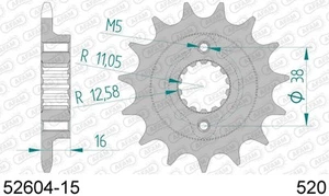 PIGNONE AFAM 52604-15 PASSO 520 DUCATI 750 IE MONSTER 750 2002 - Foto 1 di 1
