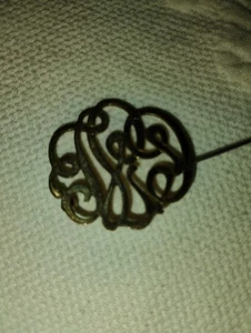 VINTAGE 1/20 12 K GOLD FILLED MONOGRAM PIN BROOCH - Picture 1 of 4