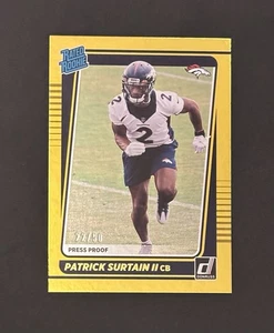 Patrick Surtain II 2021 Donruss Rated Rookie Press Proof Gold /50 #330 Broncos - Foto 1 di 2