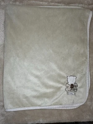 Manta bebé oso de peluche tostado Carters Snoozysnug satinado seguridad Lovey 28"x32" Foto 1 de 4