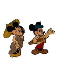 WALT DISNEY PROD. Vintage ORNAMENTI PLASTICA/ACRILICO TOPOLINO E MINNIE TOPOLINO 6” rari - Foto 1 di 2