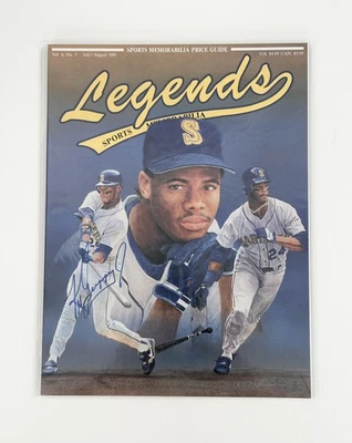 肯·格里菲 JR 亲笔签名 1991 年传奇体育纪念品杂志亲笔签名证书。 — 第 1/3 张图片