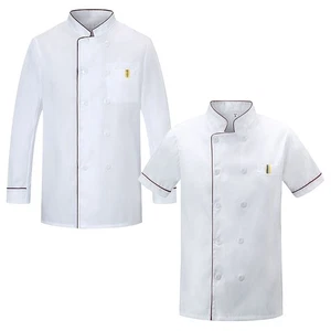 Unisex Chef Clothes Short Long Sleeve Overalls New Chef Dress Kitchen - Picture 1 of 22