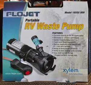 Bomba de aguas residuales portátil Flojet 18555000A RV 12V incluye estuche de transporte NUEVO - Imagen 1 de 5