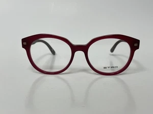 Authentic ETRO ET 2611 603 Red Plastic Round Mens Eyeglasses 52mm Lens - Picture 1 of 7