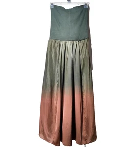 The People of The Labyrinths Fold Over Silk Maxi Skirt Forest Fairy Sz L Hole - Picture 1 of 21