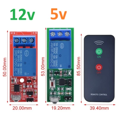 5V 12V IR infrared DC 1Channel Latching Relay Module Bistable Switch with remote - Image 1 of 2