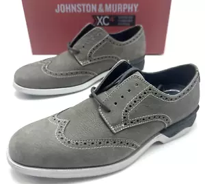Johnston & Murphy XC4 Elkins Men’s Size 8 M Wingtip Gray Leather Waterproof - Picture 1 of 6