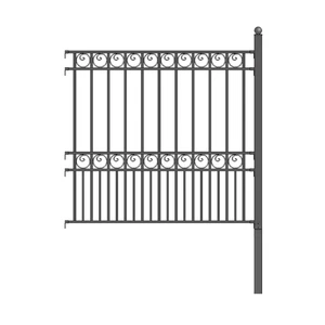 ALEKO DIY Outdoor Garden Yard Privacy Steel Fence Panel 5.5'x5' Paris Style - Picture 1 of 4
