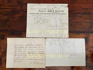 1870s-80s Receipts to Sloop Uncle Iff Capt Sparrow fr John H Day Co and Others - Picture 1 of 2