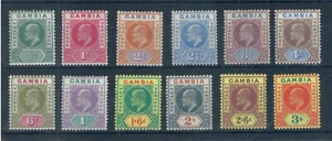 Gambia 1902 Edward VII Wmk Crown CA full set of stamps. Mint. Sg 45-56 - Picture 1 of 2