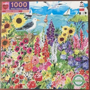 NEW Sealed eeBoo Jigsaw Puzzle - SEAGULL GARDEN - 1000pcs - Flowers Ocean - Picture 1 of 3
