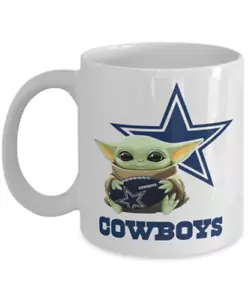 Taza de café Dallas VAQUEROS NFL fútbol americano VAQUEROS Yoda taza de café regalo - Imagen 1 de 2