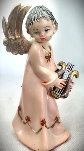 Fontanini Angel Depose Italy #162 Figurine w Harp 4.5" TALL Spider Mark VINTAGE - Picture 1 of 5