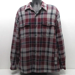 Duluth Trading Flannel Shirt Mens Large Shacket Shirt Jacket Fleece Plaid HEAVY - Picture 1 of 8