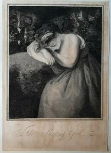 Punktierstich Radierung Schlafendes Mädchen J. Reynolds J. Jones 1790 - Picture 1 of 7