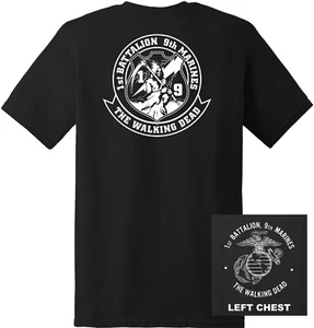 USMC - 1st Battalion, 9th Marine Regiment T-Shirt - Picture 1 of 9
