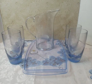 Starbucks 2004 Pitcher Set Acrylic Tumblers Carrying Tray Stir Stick Storage Bag - Picture 1 of 12