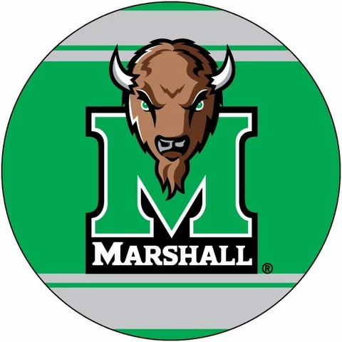 MARSHALL 4" MAGNET w/ STRIPE-MARSHALL THUNDERING HERD CAR MAGNET-NEW FOR 2016! Cover