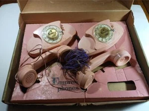 VINTAGE EMPRESS PHONES WITH ORIGINAL BOX 2 WAY INTERCOM REMCO 1961 NICE - Picture 1 of 8