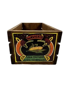 Vtg Waverly Samm Bros Wooden Cassette Tape Storage Crate Box Slatted ~5"X10"X4" - Picture 1 of 7
