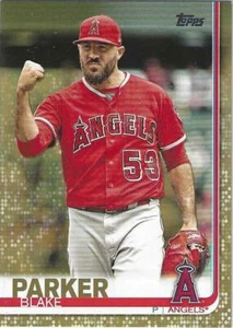 Topps Blake Parker 2019 Los Angeles Angels Gold Parallel # 18 #'d 0282/2019     - Imagen 1 de 2
