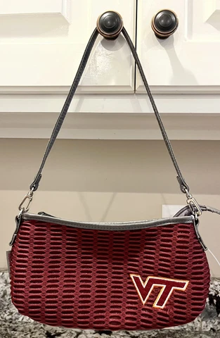 Virginia Tech Hokies Handbag Tote Clutch Purse Alan Stuart Woven NWOT Cover