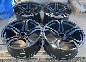 20" Gloss Black Wheels 20x10 / 20x11 Fit Chevy Camaro SS LS RS ZL Set 4 Rims - Picture 1 of 12