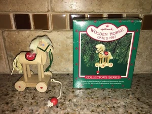 Hallmark Keepsake Ornament Wooden Horse #4 In Series 1987 #0183 - Picture 1 of 9