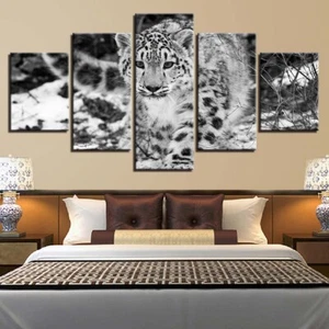 White Tiger Hunting Wild Animal Canvas Prints Painting Wall Art Home Decor 5PCS - Picture 1 of 5