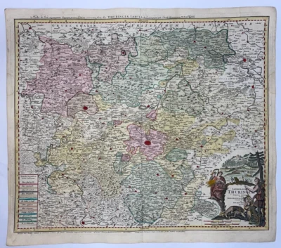 ALEMANIA TURINGIA 1738 HOMANN HRS MAPA ANTIGUO GRANDE SIGLO XVIII Foto 1 de 4