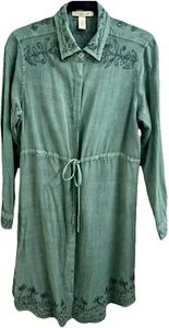 STUDIO WEST (L) Western Style Kleid grün bestickt & silberne Westernknöpfe - Bild 1 von 14