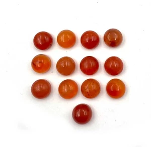 Natürlicher Karneol Rund Cabochon Lose Edelstein Lot 13 Stck. 10 MM 64 CT - Bild 1 von 5