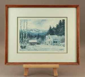 LES BARNETT Limited Edition Print Signed 216/650 1984 Peaceful Winter Scene - Bild 1 von 10