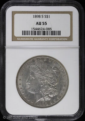 1898-S $1 Morgan Silver Dollar NGC AU 55 - Image 1 of 4