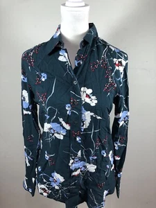 The Shirt Womens Navy Floral Print Button Down Blouse Top Size XS - Picture 1 of 7