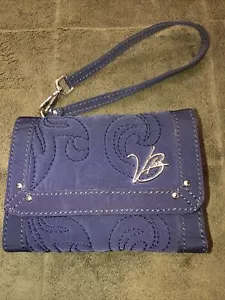 Women's VERA BRADLEY Navy Quilted Cotton Zip Wallet ; Lemon Print Interior - Picture 1 of 7